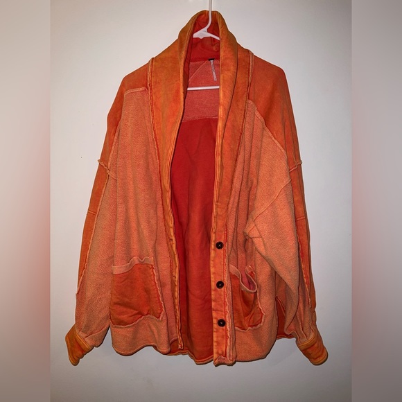 We The Free Jackets & Blazers - Free People Orange Oversized Shacket